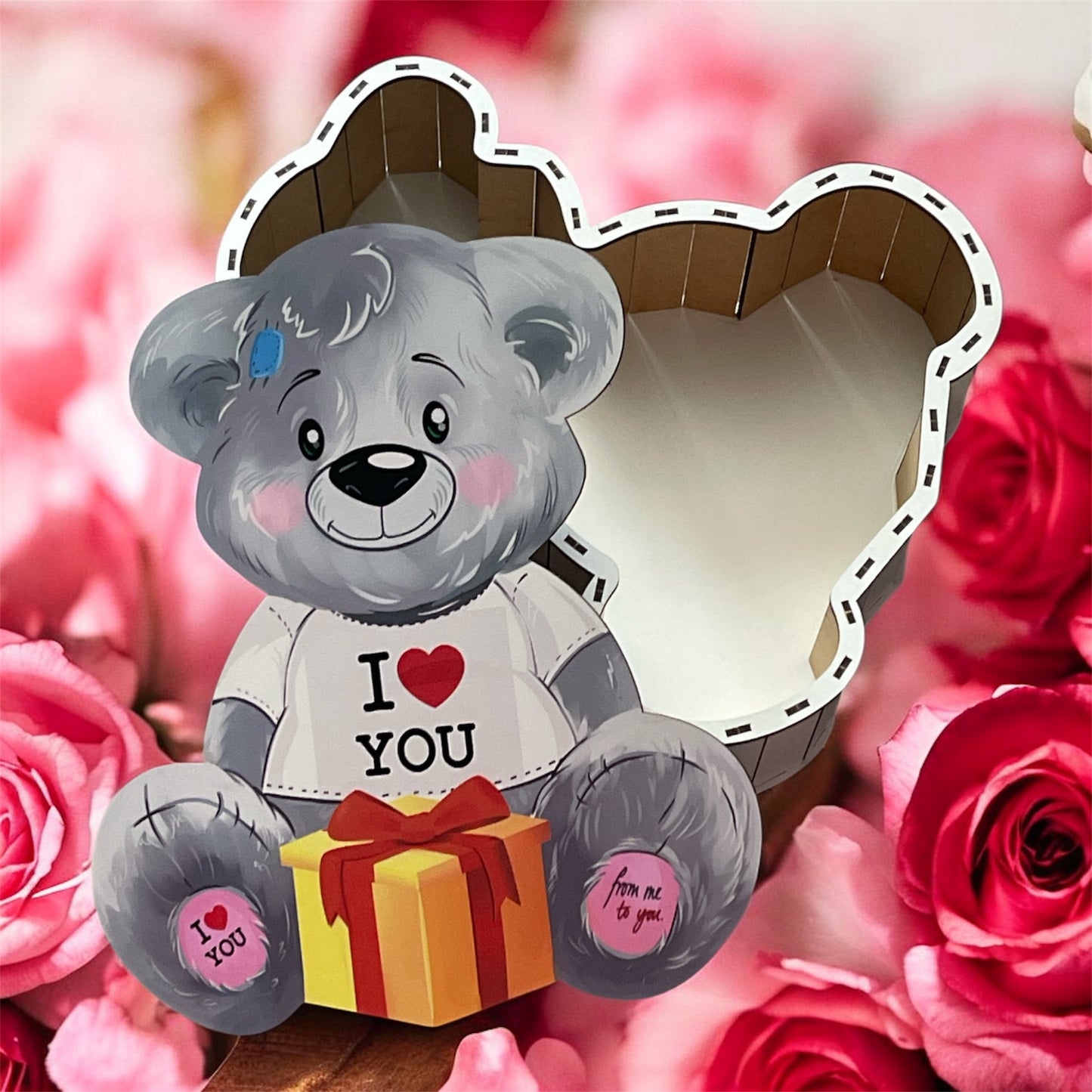💝 Bärenliebe Deluxe – Kinder® Schokoladen Geschenkbox aus Holz