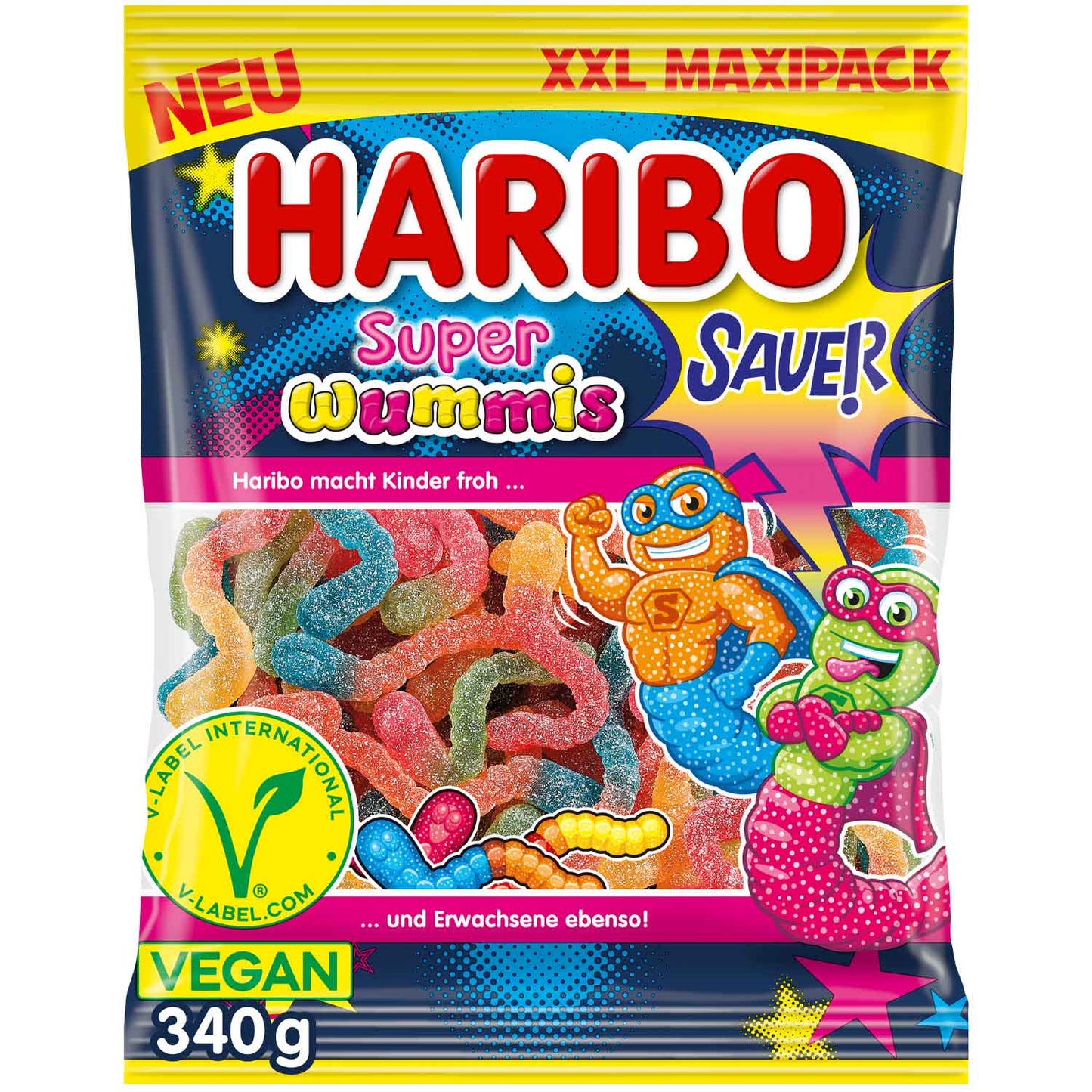 Haribo Super Wummis sauer vegan 100g