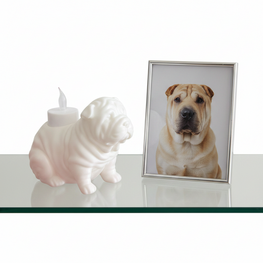 Shar-Pei Teelichthalter aus dem 3D-Druck – Licht schenken, Pfoten helfen! 🐾🕯️