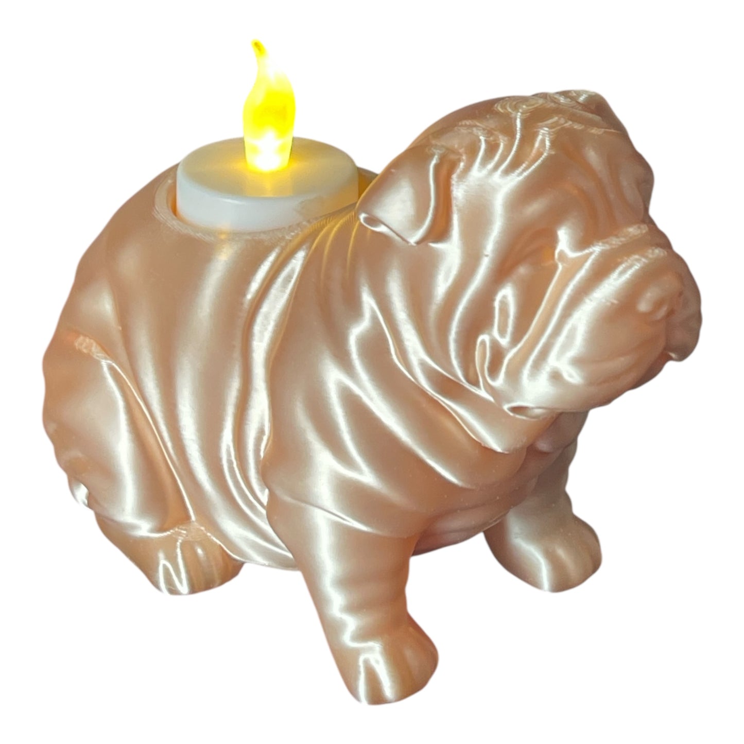 Shar-Pei Teelichthalter aus dem 3D-Druck – Licht schenken, Pfoten helfen! 🐾🕯️
