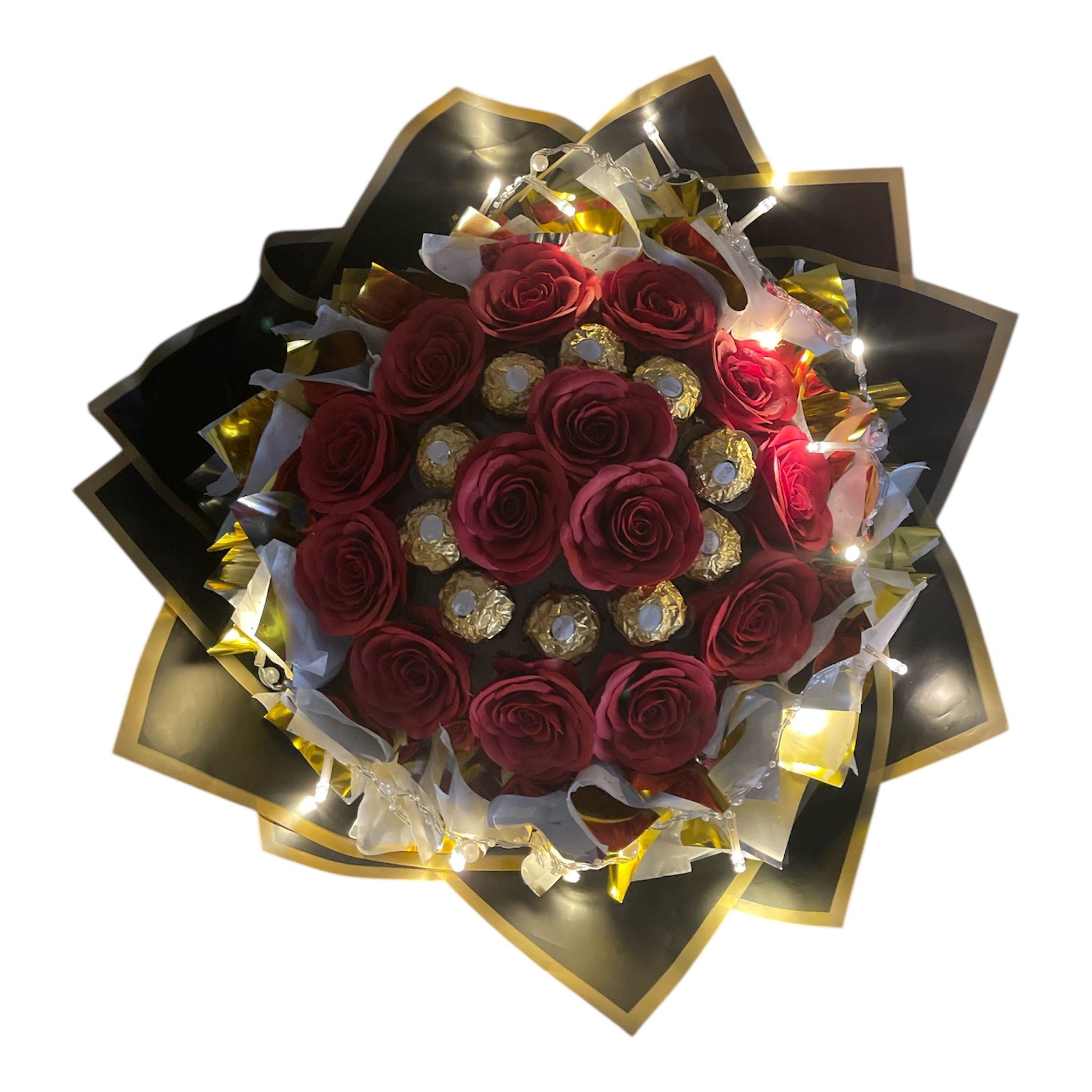 Seifenrosenstrauß mit Rocher