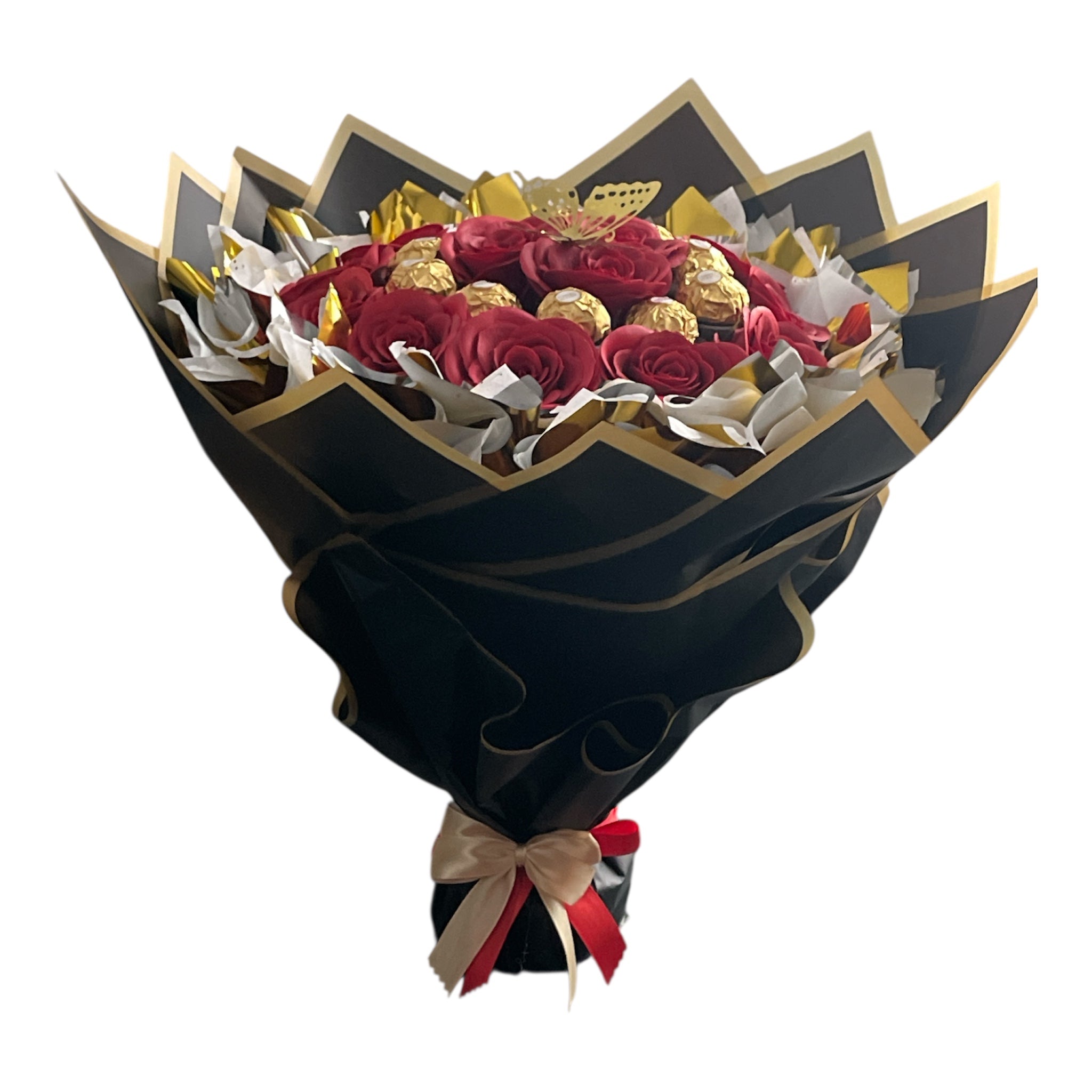 Seifenrosenstrauß mit Rocher