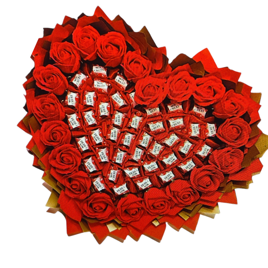 Herzförmiger Pralinenstrauß "Mon Chéri Piemont-Kirsche"