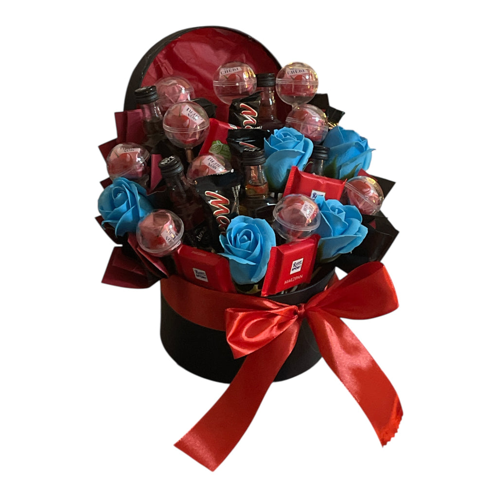 Geschenkbox mit Schokolade, Whisky & Seifenrosen – Das perfekte Mix-Paket