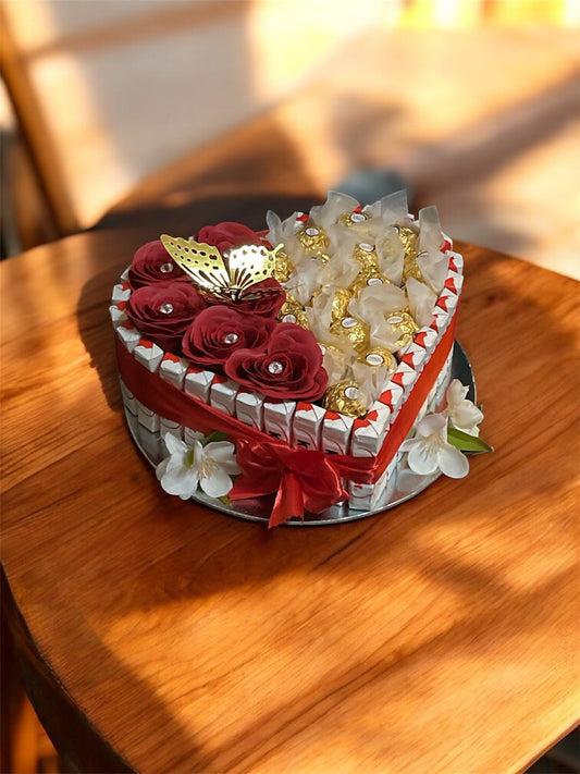 „Süße Herz-Eleganz: Rosen- & Schokoladentraum“