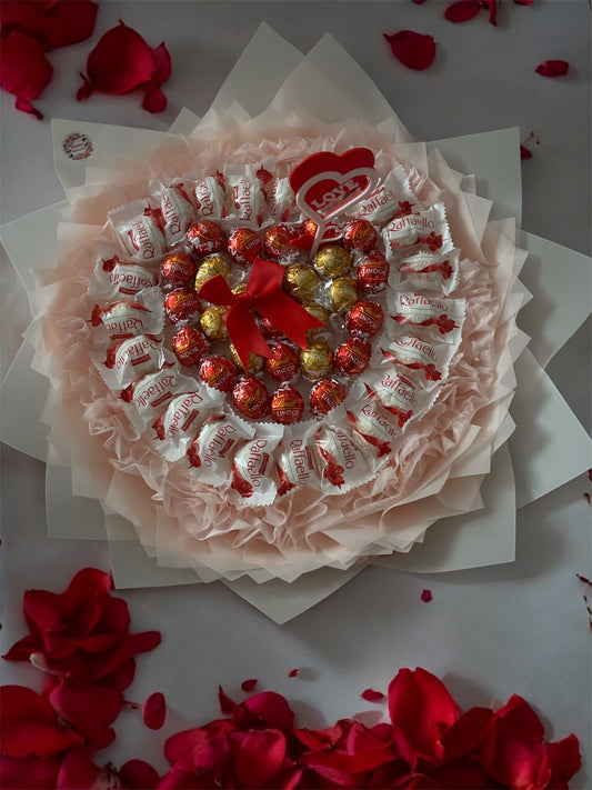 Pralinen-Bouquet 'Rosa Liebe'