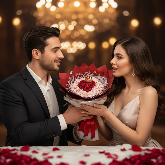 „Herz der Liebe“ – Krönende Romantik mit Seifenrosen & Raffaello
