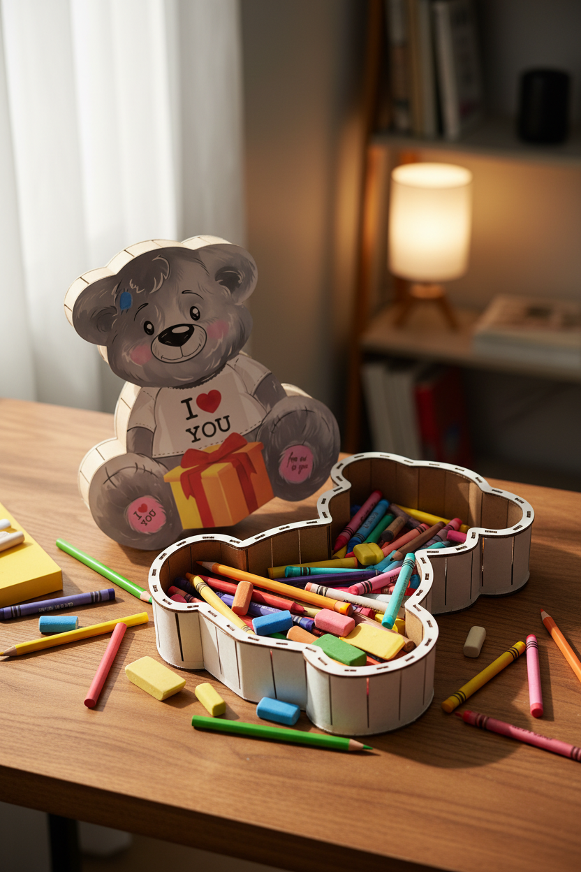 💝 Bärenliebe Deluxe – Kinder® Schokoladen Geschenkbox aus Holz